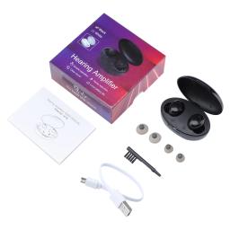 Mini aparelho auditivo invisível ajustável para surdos e idosos, amplificador de som sem fio, recarregável e portátil, ITE, melhor, 2024 - Image 6