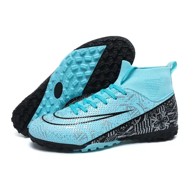 Sapatos de Futebol para Meninos e Homens - Botas de Tornozelo Alto Tamanho 35 a 45 para Treinamento e Esporte