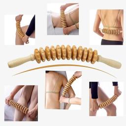 Massageador de fáscia corporal, alça antiderrapante, engrenagem ranhurada de madeira, braços, pernas, coxas, nádegas, rolo suave, massageador para relaxamento das costas - Image 2