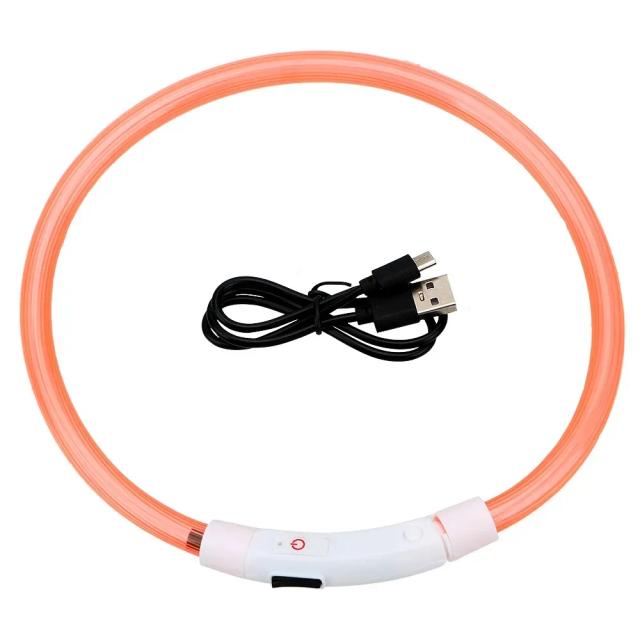 Collar de LED Brilhante com Carregamento USB para Cães e Gatos, Ideal para Animais de Estimação de Todos os Tamanhos