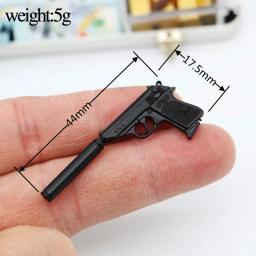 Pistola de metal miniatura, modelo para bonecas 1/6, acessórios de bonecas, figura de ação, soldado, cena adereços, jogo simulativo - Image 3