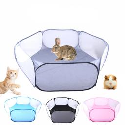 Animal de estimação portátil cerca gatinho gaiola dobrável gaiola cercadinho para hamster ouriço pequeno animal coelho filhote de cachorro guiné pequeno animal portador - Image 1