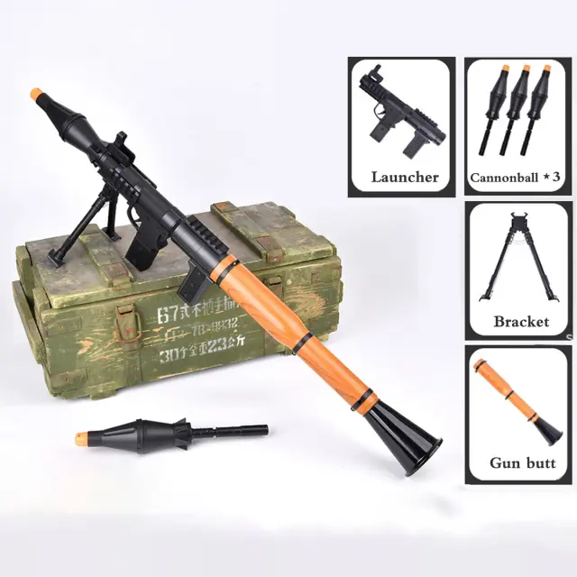 Brinquedo de Lançador de Bazuca para Crianças de 3 a 6 Anos - Perfeito para Aniversários e Halloween com Simulação de RPG e Arma Manual
