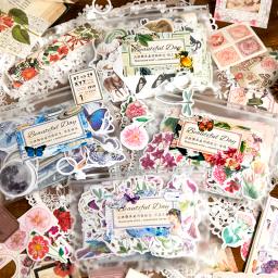 Journamm-Decoração Adesivos Materiais, Kit Combo de Papel, Colagem Lixo Diário, Suprimentos DIY Scrapbooking, Flor de arte, 200pcs por pacote - Image 1