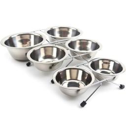 Tigelas duplas de aço inoxidável para cães e gatos, suporte de ferro durável, alimentador antiderrapante de cachorros, comida e água, Pet Shop - Image 4