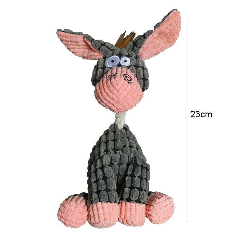 Brinquedo do animal de estimação divertido forma de burro corduroy mastigar brinquedo para cães filhote de cachorro squeaker squeaky osso de pelúcia molar brinquedo do cão de treinamento do animal de estimação acessóri - Image 1