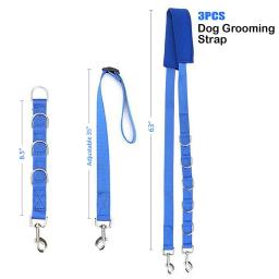 Ajustável cão grooming barriga cinta, D-anéis banho banda, tamanho livre cinto de tração, coleira, pet fornecimentos, 3pcs - Image 2