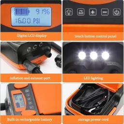 Bomba inflável elétrica para caiaque, SUP, paddle board, prancha, bateria de carro, insuflador de ar, 12V - Image 6