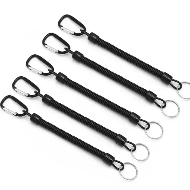 Corda Elástica Retrátil com Mosquetão para Pesca e Camping 5 Peças
