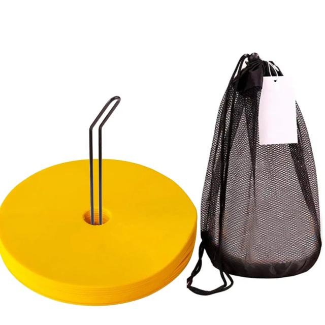 Conjunto de 10 Cones Planos para Treinamento de Futebol e Basquete - Equipamentos de Alta Qualidade para Atividades Esportivas