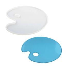Pintura a óleo de paleta de resina molde de fundição de resina forma oval paleta de arte molde de resina diy - Image 6