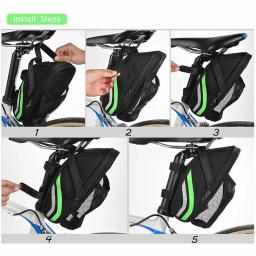 Impermeável Bike Saddle Bag com Water Bottle Pouch, Sacos de bicicleta, Under Seat Pack, Mountain Road Saddle, Storage Bag - Image 3