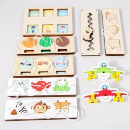 Diy material ocupado placa acessórios montessori auxiliares de ensino do bebê educação precoce aprendizagem habilidade brinquedo parte jogos de tabuleiro de madeira - Image 3