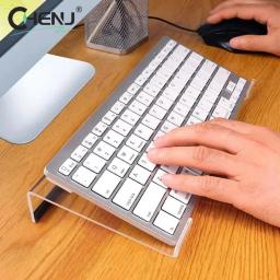 Suporte de teclado de computador acrílico 78 chaves Riser, bandeja de elevação antiderrapante, transparente, desktop, suporte do teclado, material de escritório - Image 5