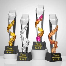 Prêmios De Troféu De Cristal Criativo Personalizado, Esportes Universal Trofeo, Decoração De Casa, Resina Irregular Ouro, Prata, Coluna De Cobre, 1Pc - Image 3