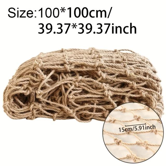 Corda de Cânhamo de Juta Vintage para Suporte de Trepadeiras e Feijões, Decoração Natural de Jardim - 10,76 mm²