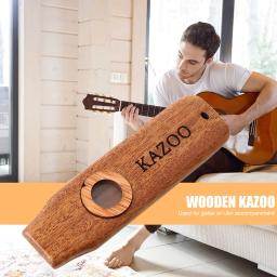 Portátil Kazoo Harmonica de Madeira para Iniciante, Instrumento Musical De Madeira, Guitarra, Ukulele, Acompactação, Presente para Crianças - Image 3