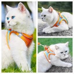 Arnês Refletivo e Trelas Conjunto para Animais de Estimação, Arnês Ajustável para Gatos e Cães Pequenos, Pug, Chihuahua, Acessórios Cat - Image 6