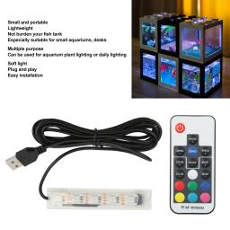 Micro Aquarium Light com controle remoto, USB Powered, Peixe colorido LED Lamp, Paisagem Lâmpada, Peixe Acessório - Image 3