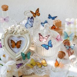 Transparente borboleta adesivos, asas decorativas, resina epóxi enchimento, artesanato DIY, livro, decoração de casa, 40pcs por saco - Image 4