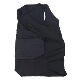 Protetor de costela masculina colete acolchoado, camisa de compressão, colete de treinamento com 3 almofadas, equipamento de proteção para futebol, futebol, basquete, hóquei - Image 2
