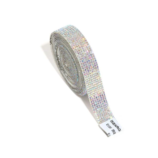 Fita Brilhante Autoadesiva de Cristal Strass para Artesanato, Decoração e Personalização de Sapatos, Sacos e Veículos - 1 Quintal de Criatividade DIY