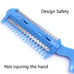 Pet aparador de pêlos pente corte gato do cão com 2 lâminas grooming razor desbaste escova de cabelo pente produtos para gatos - Image 4