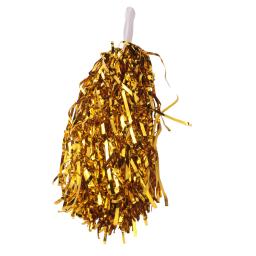 Cheerleading Pom Poms com punho plástico, folha metálica Cheer Pom Poms para adultos e crianças, festa de torcida amarela, 24pcs - Image 5