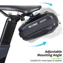 SELVAGEM MAN-Bicicleta Cauda Bag, Shell duro impermeável, reflexivo, ajustável, ciclismo Saddle Bag, MTB Road Bike Acessórios, 1L Capacidade - Image 3