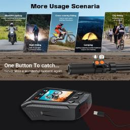 Multifunções Esporte DV Dash Cam com Chifre de Luz, 4K Câmera de Ação Capacete de Bicicleta, Tela HD, Motocicleta, Bicicleta, Ciclismo, 3 em 1 - Image 5