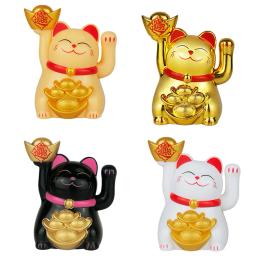 Solar automático acenando Lucky Cat Ornamento, Caixa do carro, Loja Feng Shui, Casa e Desktop Decor, 2 em, 1PC - Image 1
