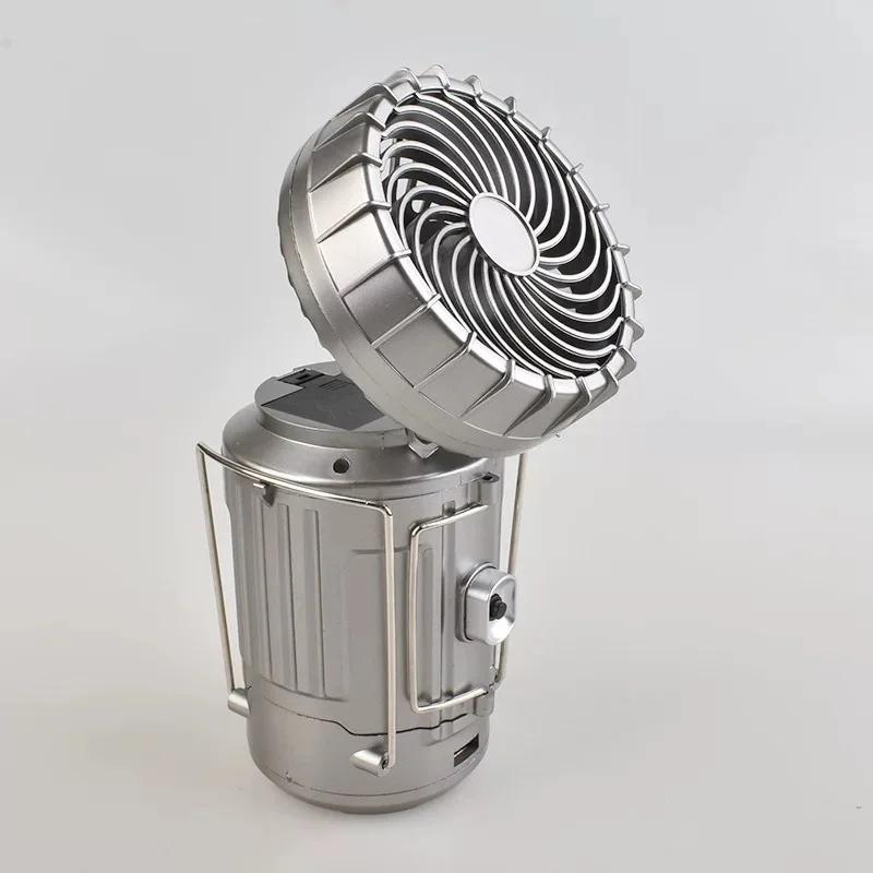 Portátil LED Camping Lights, carga solar, recarregável, luz noturna, pendurado, barraca, peixe, lanterna, lâmpada multifuncional com ventilador - Image 1