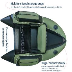 Barco de pesca inflável portátil definido para 1 pessoa, flutuabilidade profissional forte, Double-Airbag segurança, caiaque prático - Image 4