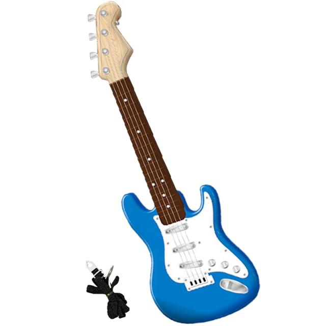 Guitarra elétrica portátil de 4 cordas para crianças, instrumento musical atraente de 17 polegadas