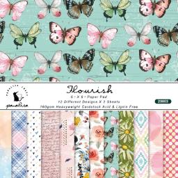 12 folhas de papel para scrapbooking com estampa de flores, cartão de papel de fundo vintage para artesanato de arte diy, material de colagem artesanal - Image 6