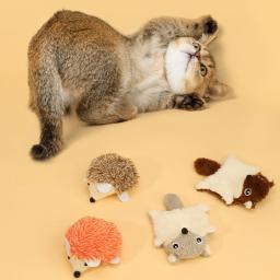 Brinquedos De Dentição De Pelúcia Para Animais De Estimação, Brinquedos Interativos Do Gato, Hedgehog Sounds - Image 5