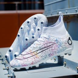 Sapatos de futebol masculino com grama artificial, tênis de treinamento para adolescentes, TF, FG, Antiderrapante, Futsal, Hall - Image 4