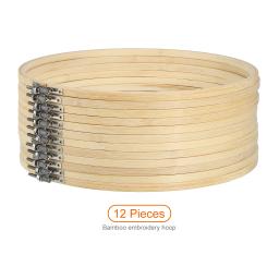 Ajustável Bambu Bordado Hoop Anel, Círculo De Bambu, Ponto Cruz, Artesanato De Arte, Decoração De Costura, 12PCs, 6 em, 8 em, 9 em, 10 em, 12 em - Image 4
