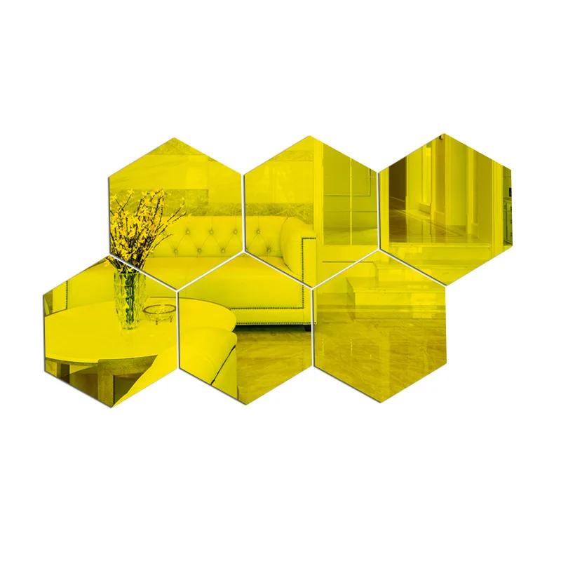 Adesivos de parede com espelho estilo nórdico, espelho hexagonal 3D, decalque removível, mural para bricolage, casa, sala de estar, acrílico - Image 1