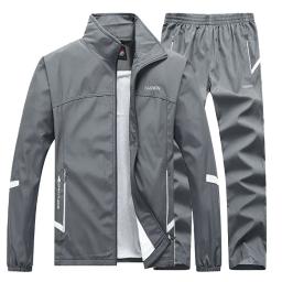 Conjunto de 2 peças de roupa esportiva masculina, jaqueta e calça esportiva para treino de corrida, basquete - Image 4