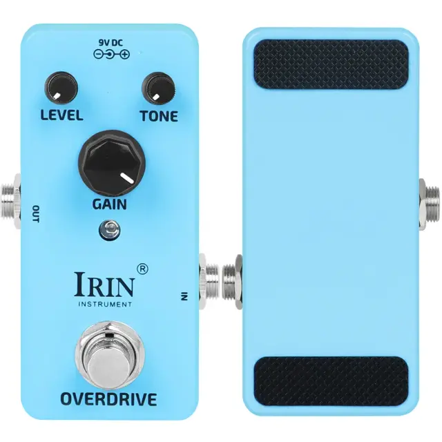 Pedal de Efeitos IRIN para Guitarra Elétrica: Pure Booster, Delay, Distorção e Overdrive com True Bypass e Acessórios 9V