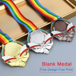 Medalha em branco personalizado medalhas genéricas para qualquer competição futebol boxe correndo medalha troféu medalhas de ouro escola lembranças esportivas - Image 1