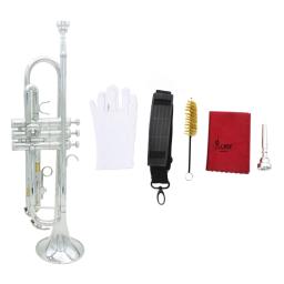 Exquisite trompete de bronze com bocal e Strap Case, Professional Bb, prata, acessórios para instrumentos musicais - Image 2
