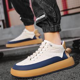 Sapatos de plataforma de corrida de couro confortável ao ar livre tênis masculino esportes deslizamento-on boa qualidade sapatos de skate para homem - Image 3