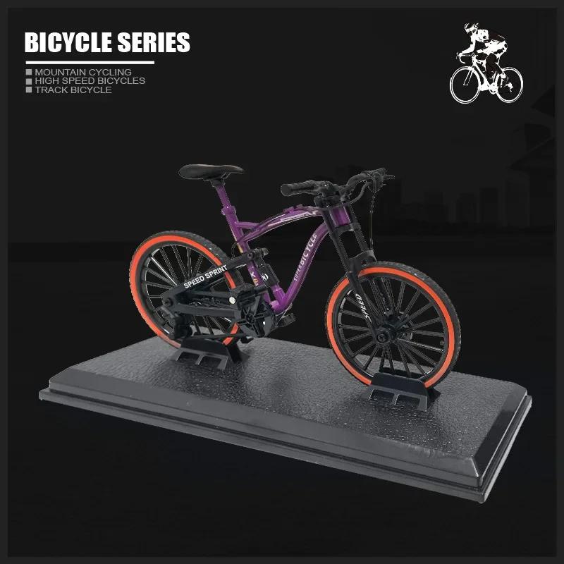 1:10 mini modelo de bicicleta de liga brinquedo dedo mountain bike bolso diecast simulação metal corrida engraçado crianças brinquedos para crianças - Image 1