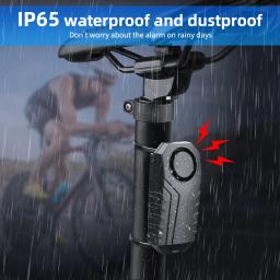 Wsdcam anti-roubo alarme de bicicleta com vibração remota acionada alarme de bicicleta operado por bateria forte 113db sirene sem fio - Image 3