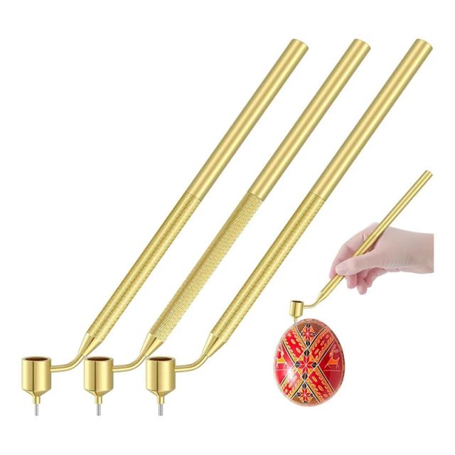 Cera Quente para Desenho em Ovos de Páscoa - Conjunto de 3 Canetas para Artes Decorativas e Pysanka