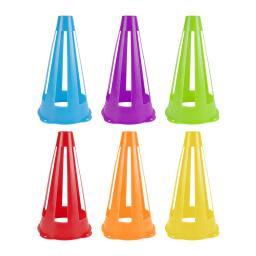 Cones de prática de futebol, 6 peças, à prova de vento, obstáculos de treinamento de plástico durável para agilidade de velocidade e treinos cardiovasculares - Image 5