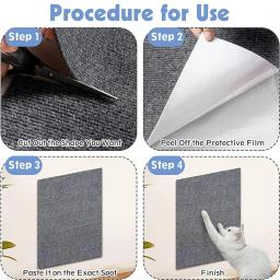 Auto-adesivo Cat Scratching Mat, Escalada Pad, Wall Scraping, Proteção Móveis, Sofá - Image 3