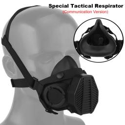 Especial Tático Máscara Respirador, Versão Comunicação, Meia Face, Gás, Militar, Combate, Paintball, Airsoft, CS Jogo, Cosplay, Militar - Image 1